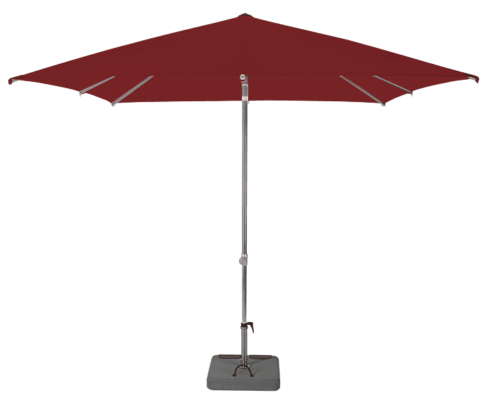 Parasol droit et inclinable Sunpop Carré 250x250 Acrylique sunbrella premium Burgundy | La Maison du Parasol